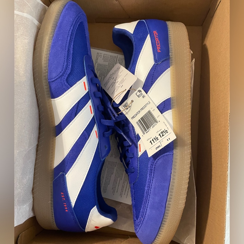 adidas Predator Freestyle Indoor Lucid Blue Men's Soccer Shoes Sneakers 11.5